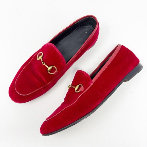 Gucci Velvet Horsebit Jordaan Loafers - Picture 1 of 15
